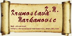 Krunoslava Markanović vizit kartica